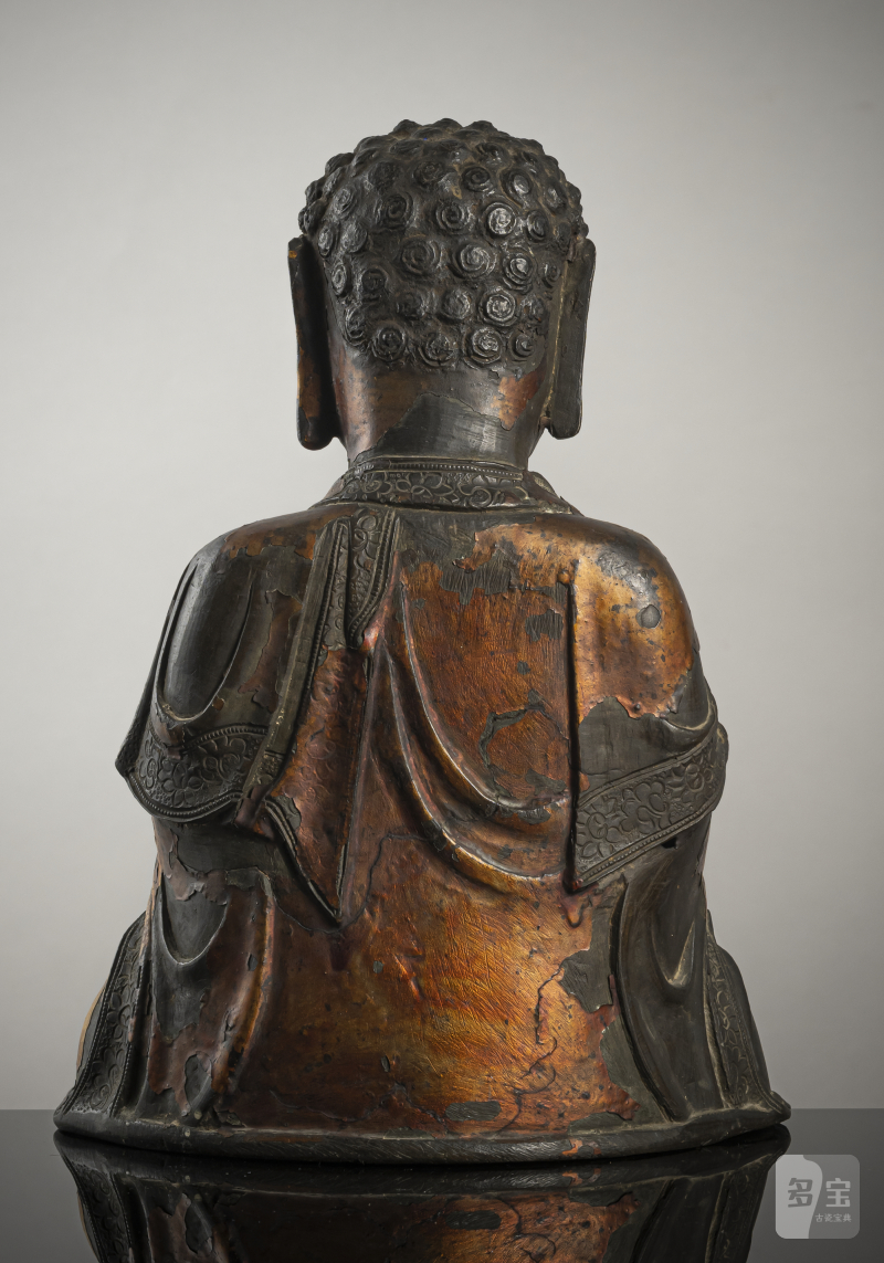 A bronze figure of seated Buddha Shakyamuni - 图2
